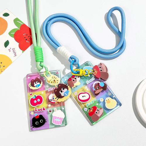 2025新款卡通透明小狗胸牌潮流滑盖卡套保护壳跨境可爱卡包