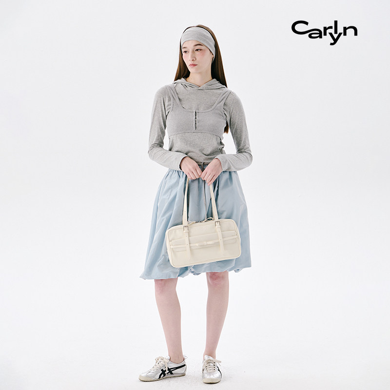 Carlyn RIZZLE SUEDE韩国时尚通勤手提包Hobo流浪包绒面尼龙包