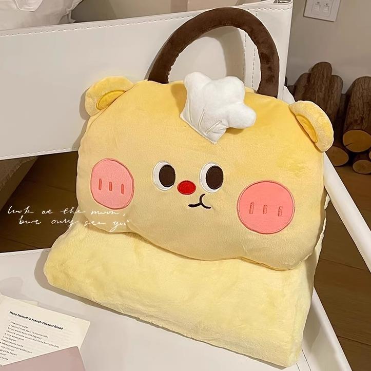 毯子午睡毯抱枕二合一办公室可收纳午休夏季法兰绒毛毯沙发小盖毯