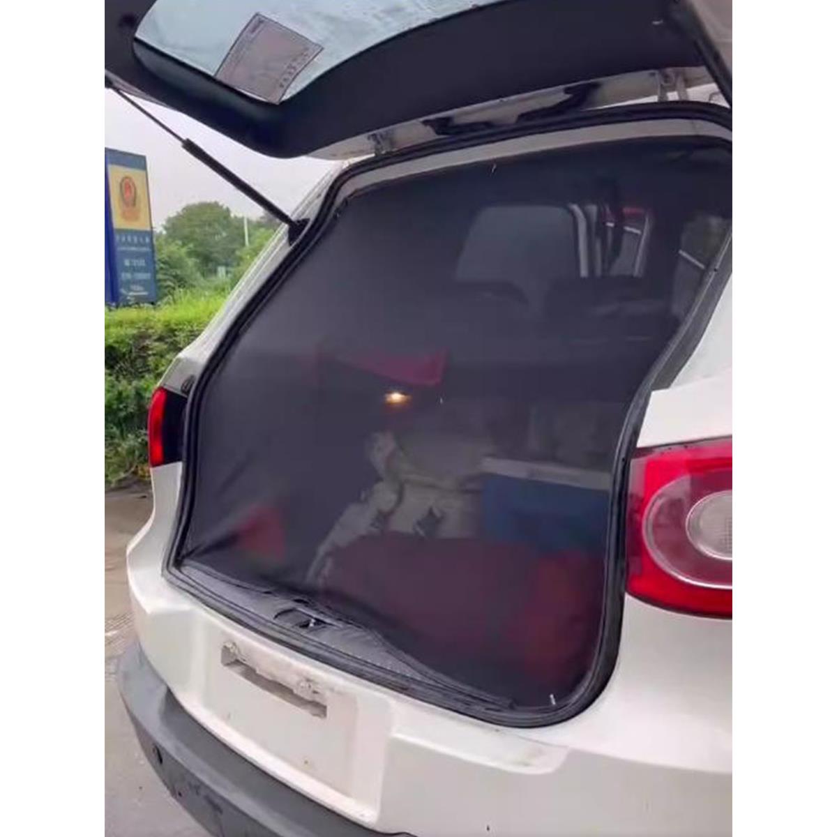 汽车尾防蚊网纱门帘SUVMPV露营自驾床车磁吸防晒遮阳隐私通风透气