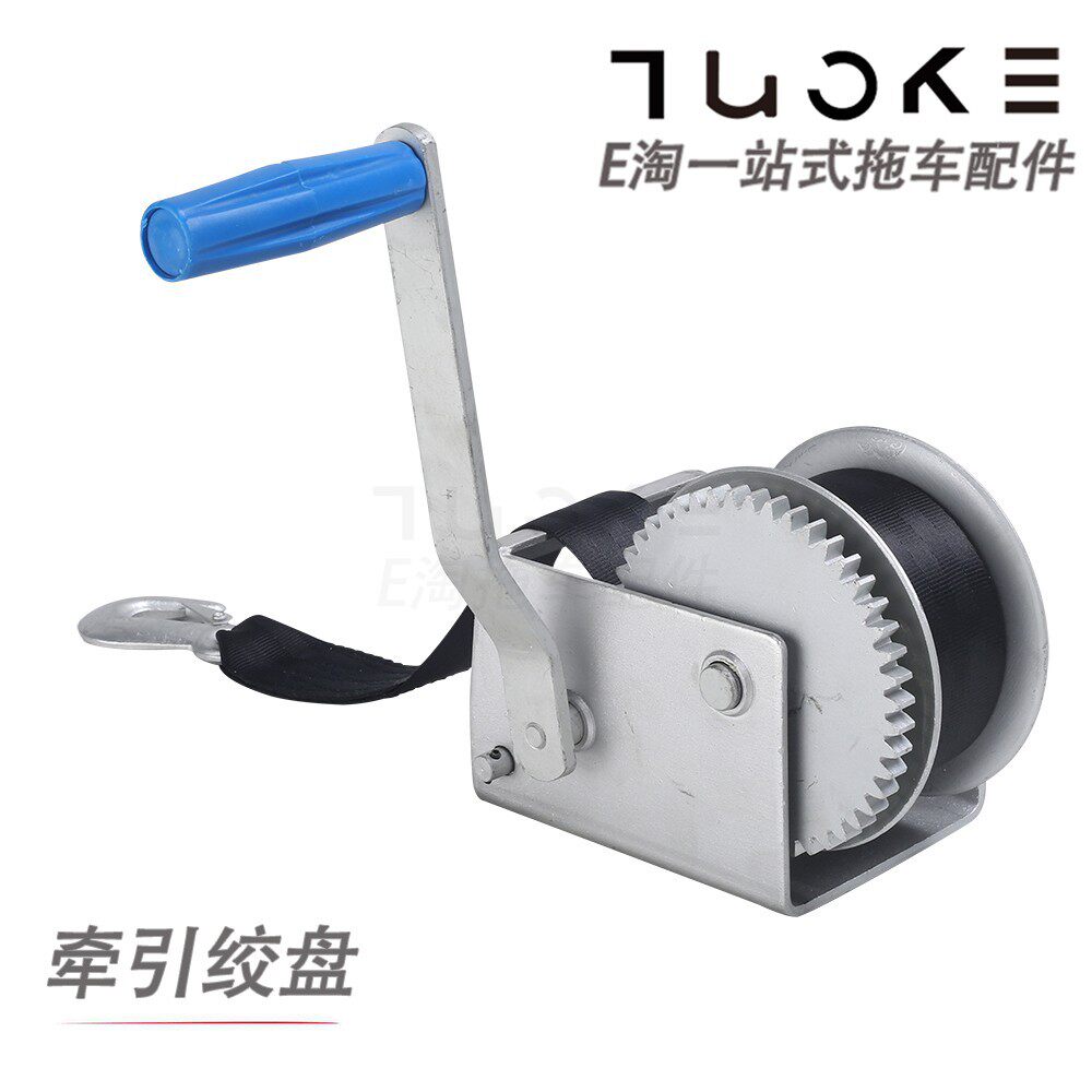 手摇绞盘小型家用手动卷扬机拖车摇轮绞车牵引机拖车配件