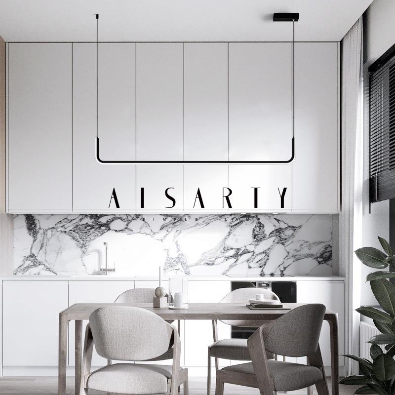 创意led餐厅吊灯现代简约吧台北欧线性办公室设计师书房灯具