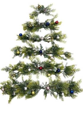 新品圣诞花环美式室内庭院壁挂圣诞装饰家居墙挂仿真松树