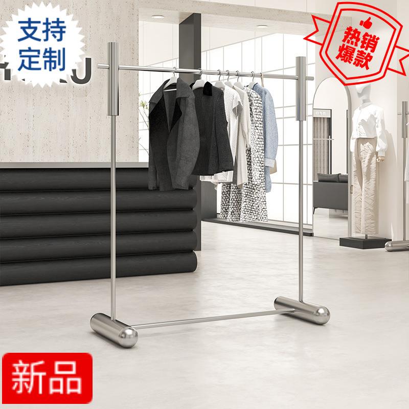 服装店展示架不锈钢加粗中岛架挂衣架男女装店落地式陈列道具货架