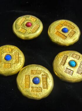 工艺品仿古做旧实心铸造金条金元宝金锭金砖装饰把玩工艺品摆件