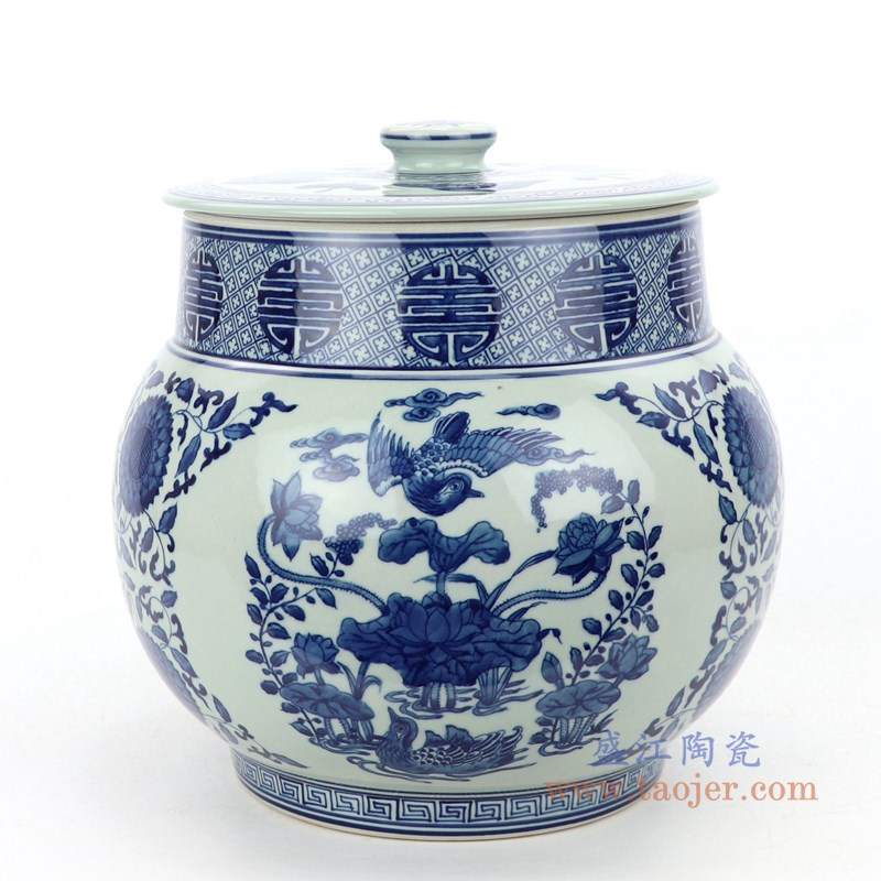 景德镇陶瓷器储物罐仿古青花瓷坛子博古架居家装饰品摆设摆件