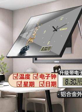 电表箱装饰画带万年历钟表现代轻奢遮挡配电箱电闸电源开关盒挂画