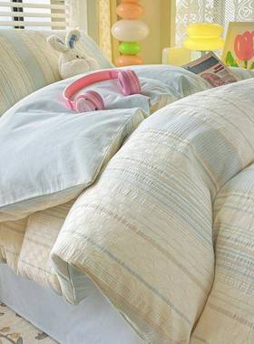 60支简约纯棉被套单件150×200×230全棉双人被罩1.5米床品四件套