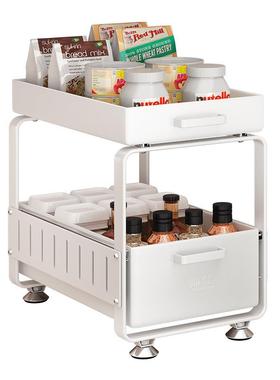 xyt厨房下水槽收纳架双层抽屉式置物架橱柜内瓶罐碗碟储物多功能