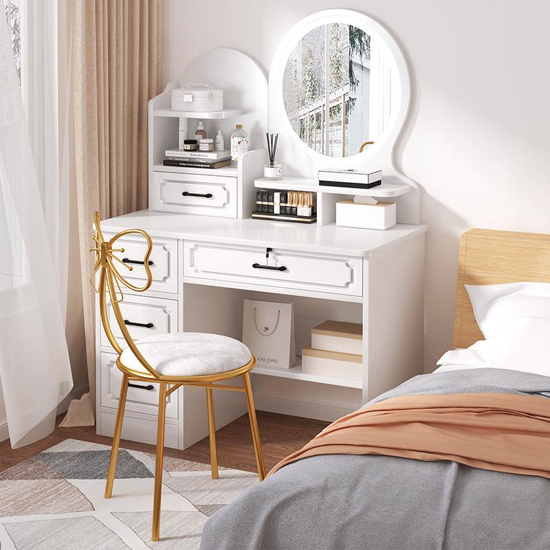 梳妆台卧室现代简约小户型新款轻奢高级感化妆镜台储物柜一体桌子