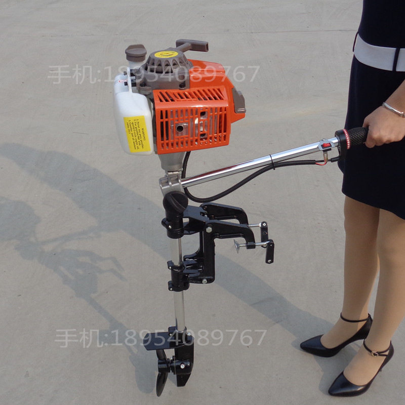 四冲程汽油船外机挂桨机小型铁皮船船挂机汽油船外推进器
