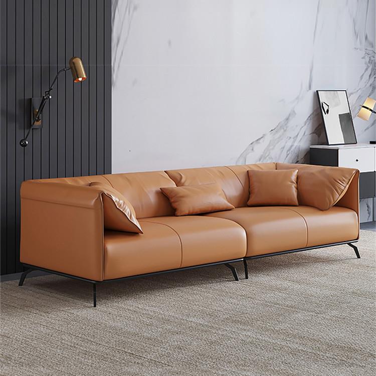 现代简约轻奢真皮沙发意式极简高端大气客厅中家具小户型家居