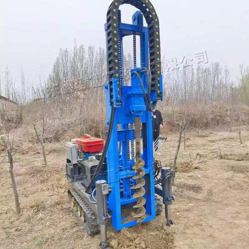 履带液压光伏打桩机建筑工程电线杆挖坑机小型自走式潜孔钻机