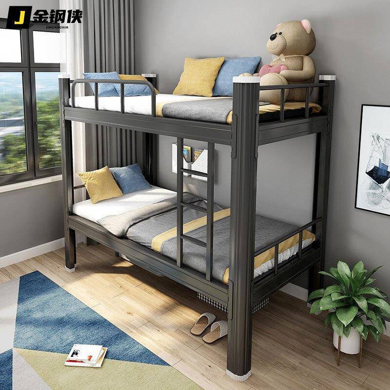 上下铺铁床铁艺公寓学生钢架高低床双人员工铁床宿舍两层型材床