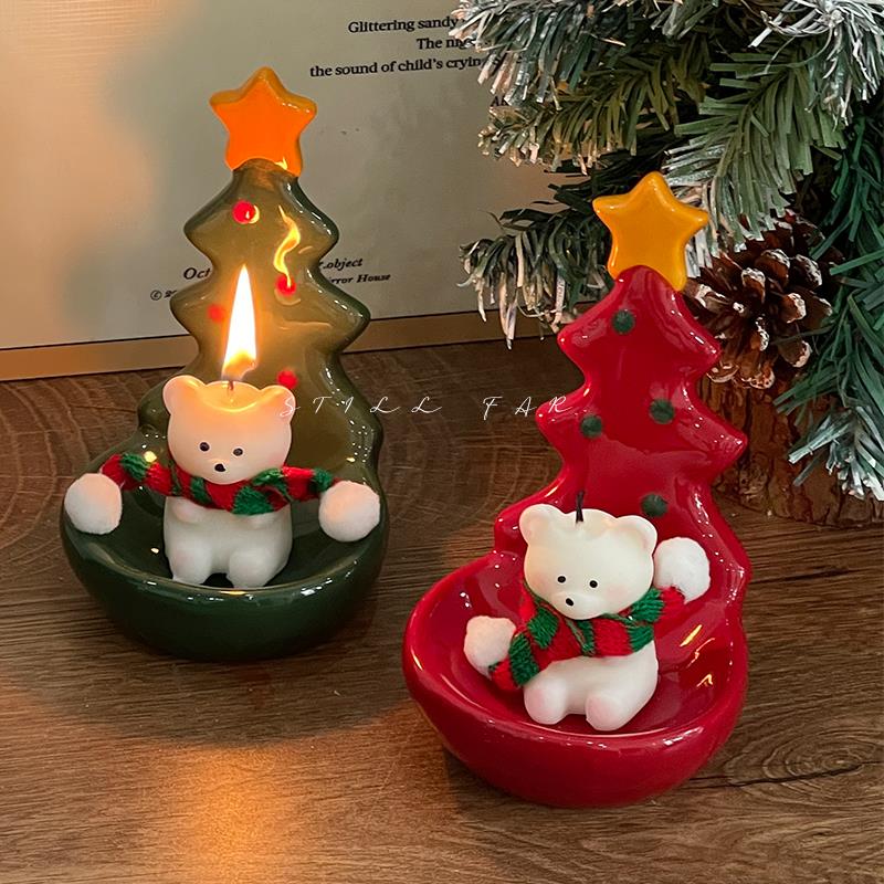 STILL创意小众高级香薰蜡烛卧室家用耶诞树烛台耶诞节生日礼物