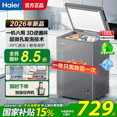海尔冰柜100/142升PCM钢板一级