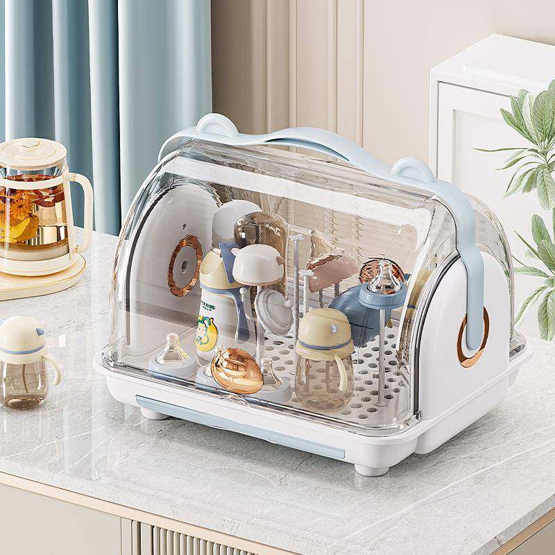 婴儿奶瓶收纳箱带盖防尘水杯沥水置物架宝宝碗筷储物盒塑料收纳盒,收纳整理,收纳箱,淘宝优惠券,粉丝福利购,淘宝优惠卷