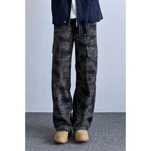 MONT美式复古迷彩工装裤男款秋季vintage伐木裤子宽松直筒阔腿裤