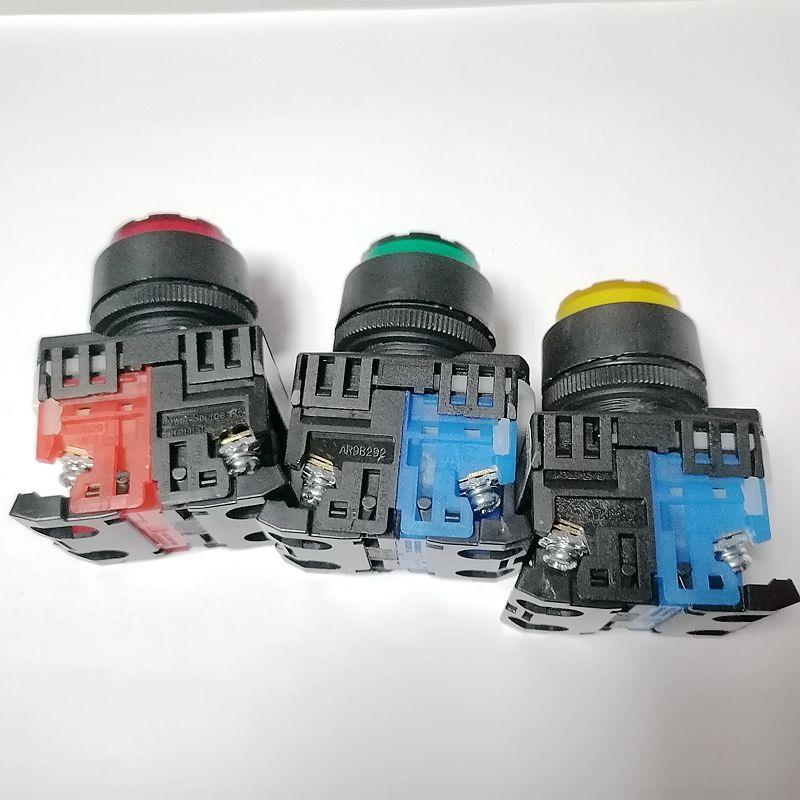 富士按钮开关 AR22EOL-10E3G E4Y M3R/01 高头凸头带灯自复24VLED