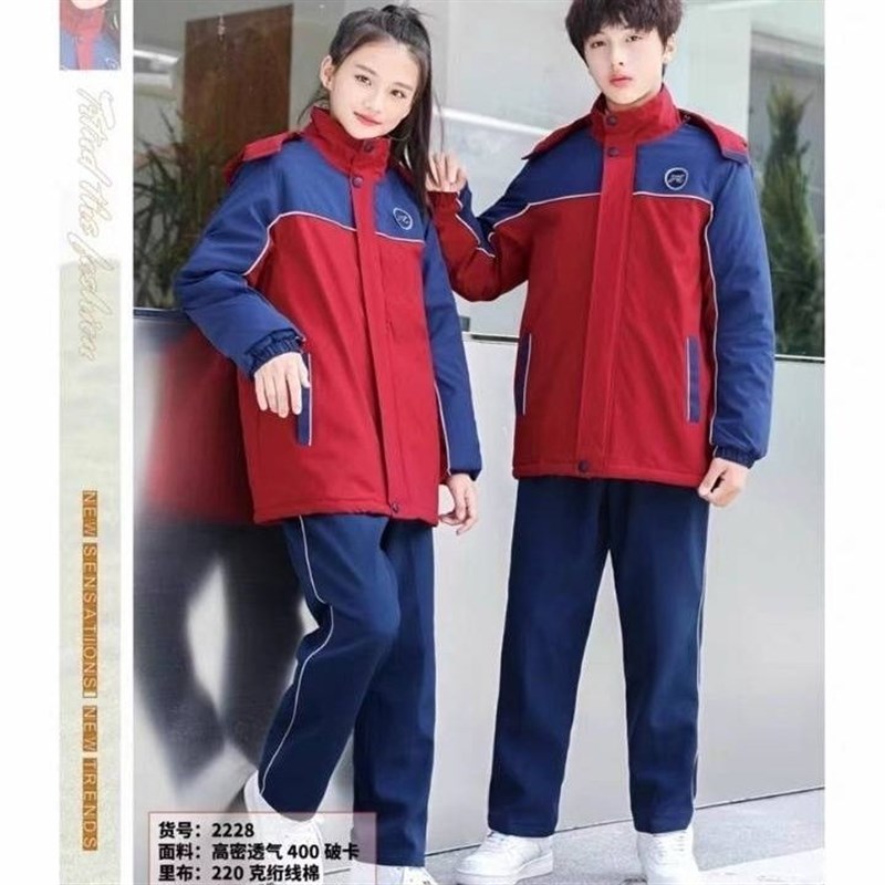 初高中校服棉服小学班服幼儿园服C秋冬季运动套装儿童棒球服三件