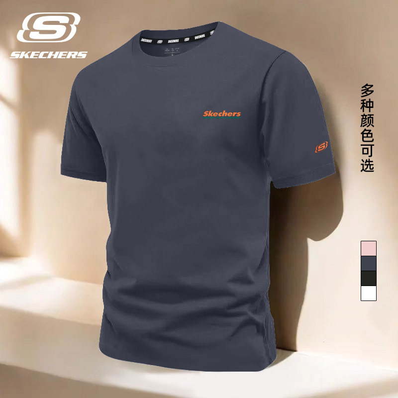 斯凯奇运动短袖男2026夏季新款棉质宽松简约半袖上衣健身透气t恤