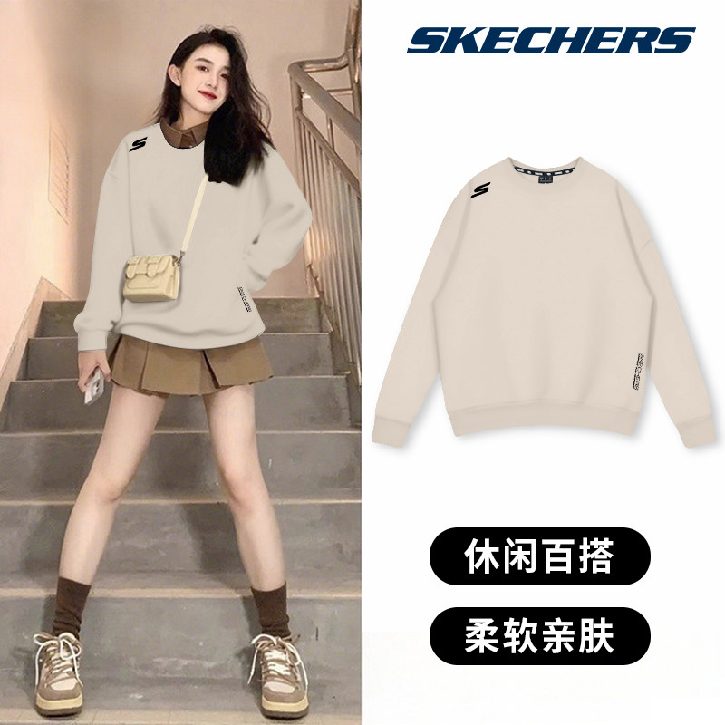 斯凯奇棕色卫衣女琥珀流光风长袖