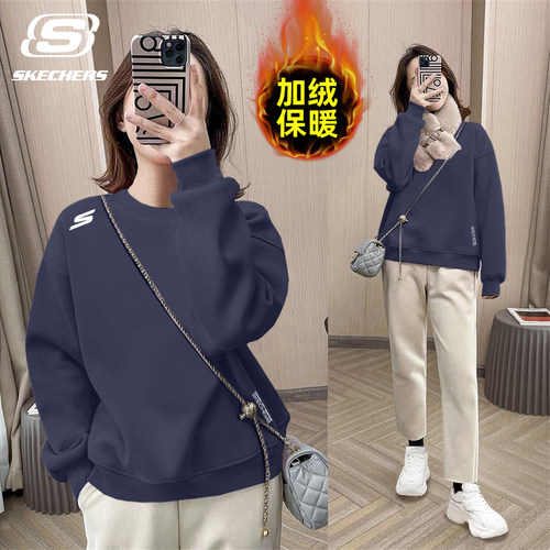 斯凯奇套头卫衣女款休闲针织长袖