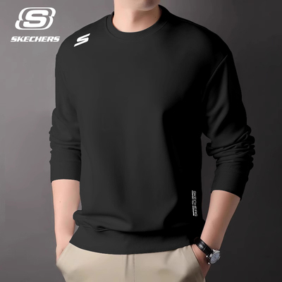 斯凯奇卫衣男款秋冬加绒圆领长袖