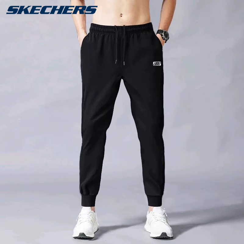 斯凯奇男裤束脚弹力针织长裤跑步休闲户外运动裤潮流气质卫裤男款