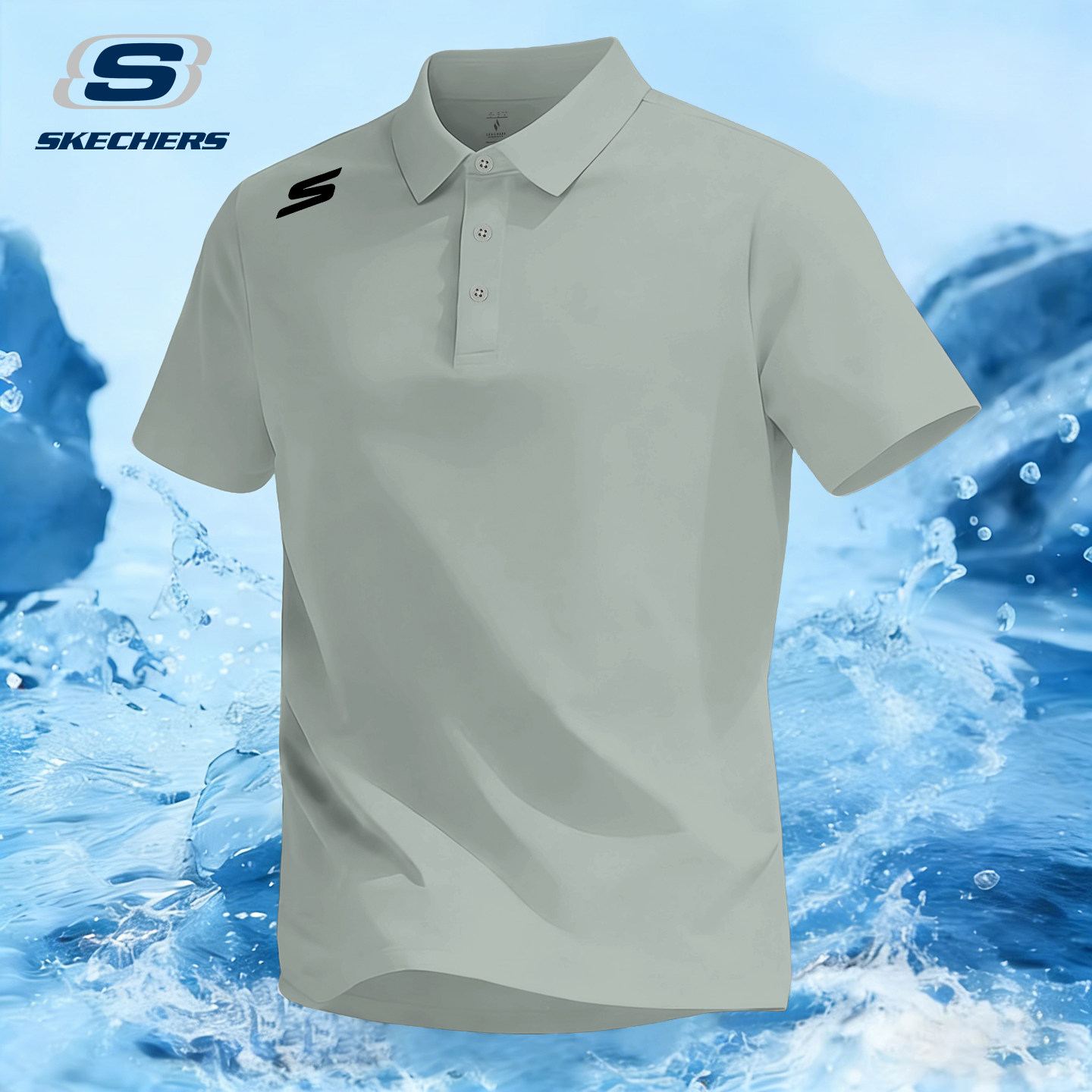 斯凯奇男士polo衫短袖翻领2026新款夏季休闲有领t恤冰丝上衣男装
