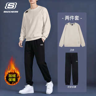 斯凯奇套装男春秋季休闲运动搭配宽松卫衣卫裤美式复古穿搭一整套