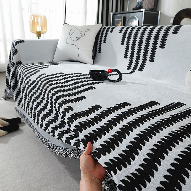 雪尼尔沙发盖布轻奢高级感沙发巾一整张全盖现代简约风防滑沙发毯