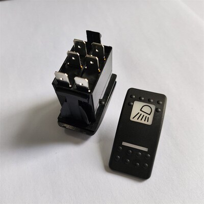 7-4 JCB701-58826近光灯12V24V汽车船形开关翘板两档农用专车