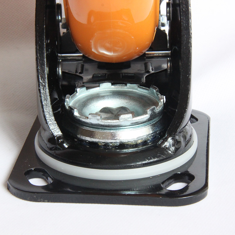 厚德万向定向轮带刹车轴承重型工业脚轮防缠绕聚氨酯推车纺织设备