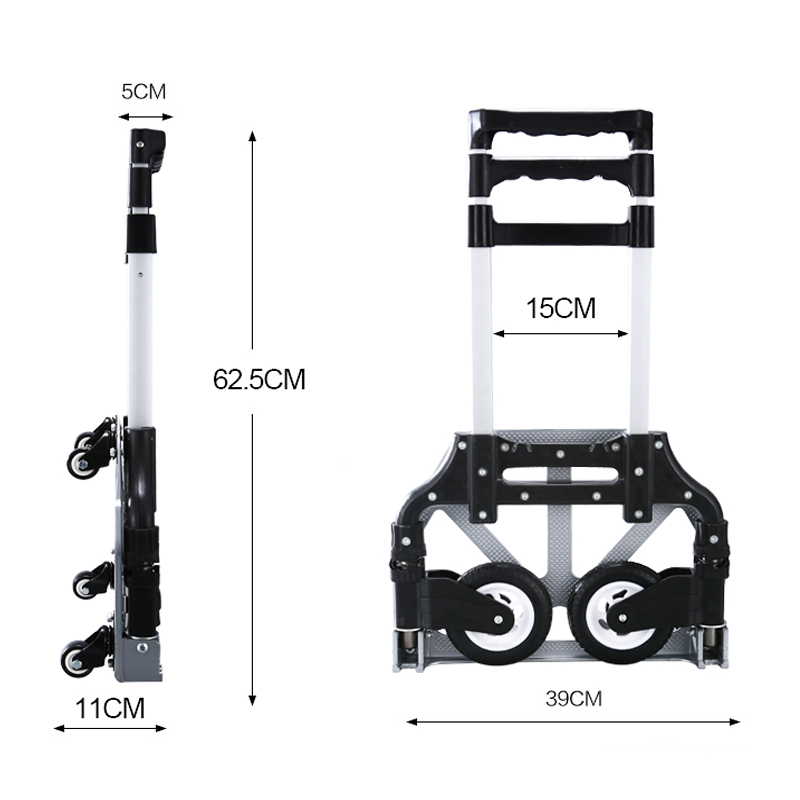 卡塔铝合金手拉车折叠便携购物车家用拖车小拉车进货购物车拉杆车