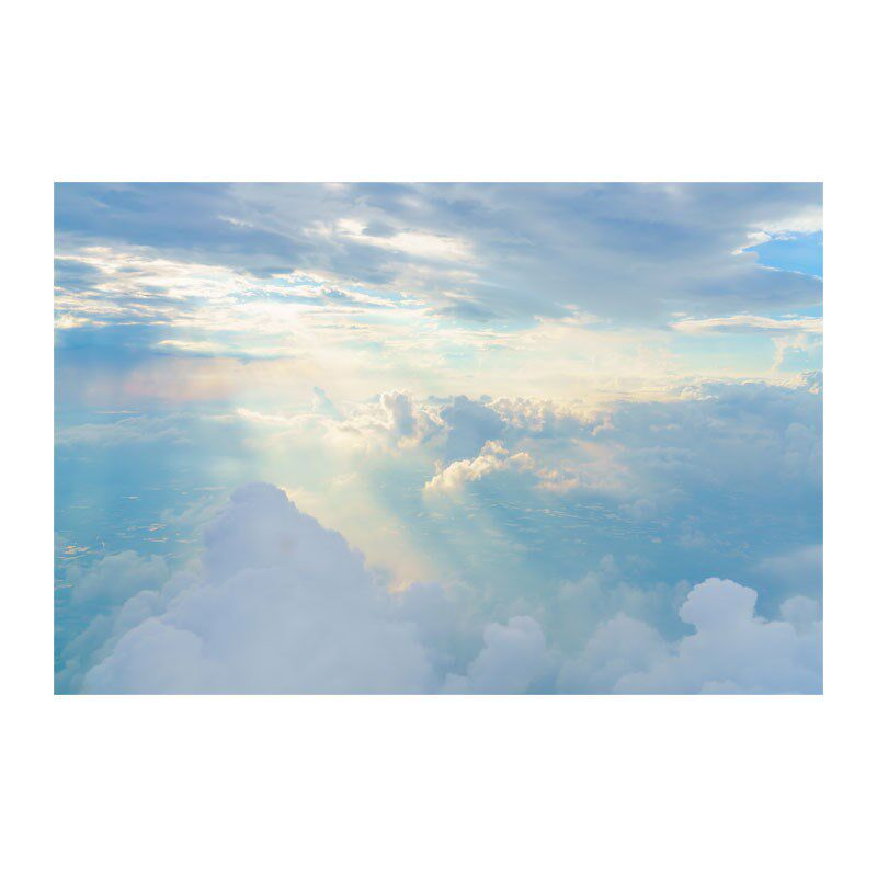 热销墙纸定制3d法式艺术蓝天白云电视背景墙壁纸客厅壁布卧室墙布