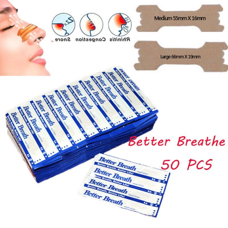 推荐50 Pcs Nasal Strips Better Breath Good Sleeping Anti Sno