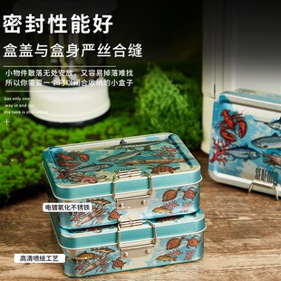 热销钓鱼小铁盒户外储物工具零件鱼线鱼钩饵料精致塔扣多功能收纳