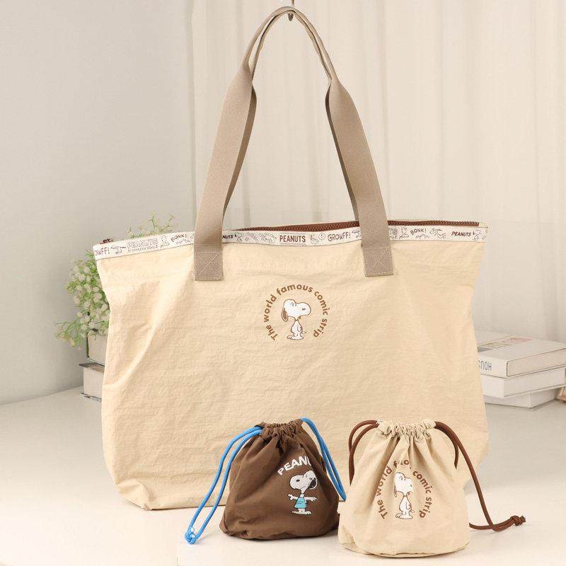 日系可爱史努比大容量旅行袋行李包可套拉杆箱便携可折叠健身包潮,箱包皮具/热销女包/男包,时尚帆布包,淘宝优惠券,粉丝福利购,淘宝优惠卷