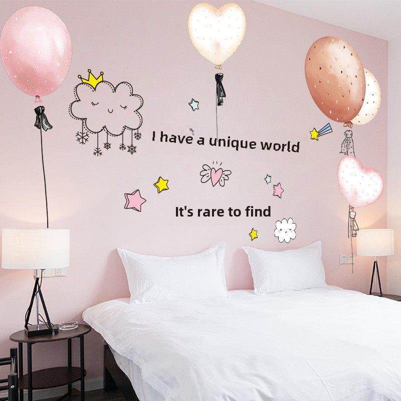 女孩房间布局壁纸不干胶墙面贴纸卧室温暖贴纸网红墙装饰墙,家居饰品,软装墙贴,淘宝优惠券,粉丝福利购,淘宝优惠卷