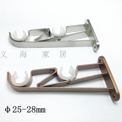 铁艺焊接加厚窗帘杆罗马杆侧装双托架配件杆座 25-30mm管固定座