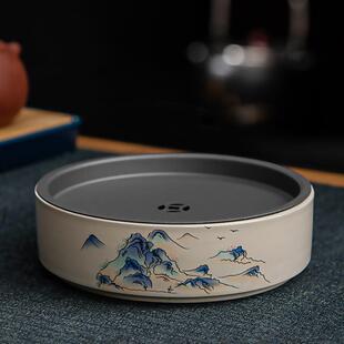 壶承陶瓷泡茶盘养壶盘蓄水建水盘干泡台功夫茶具配件茶托承 新款