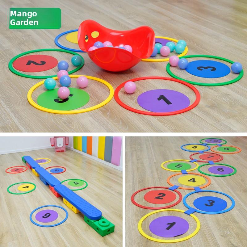 幼儿趣味早教数字识别训练教具数字标志光盘玩具万能体育锻炼组合