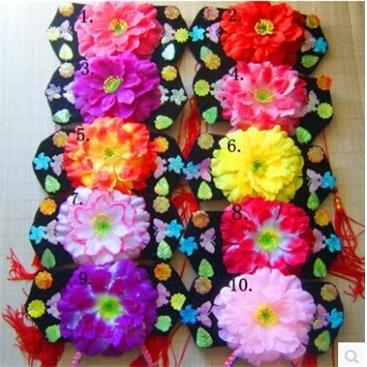 还珠格格帽子儿童成人头饰宫廷宫女头箍古装旗头清朝满族表演接亲