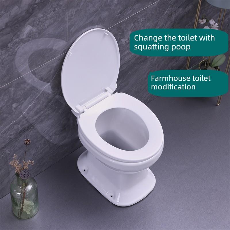 农村旱厕坐便器老年旱便马桶陶瓷免冲洗直通式改造专用蹲便改坐便