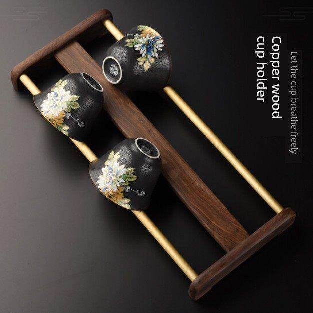 乌木实木双层茶杯架功夫茶具茶道配件茶杯储物架杯垫铜,餐饮具,茶道/零配,淘宝优惠券,粉丝福利购,淘宝优惠卷