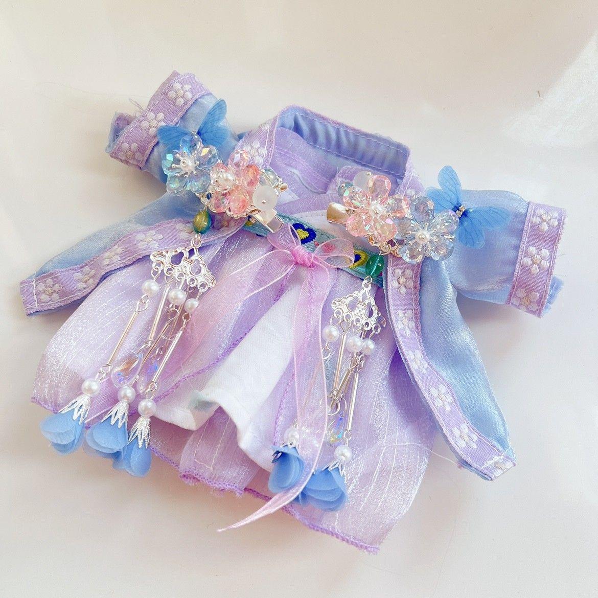 20厘米古风娃衣裙子紫霞仙子古装汉服超仙配饰棉花娃娃衣服中国风