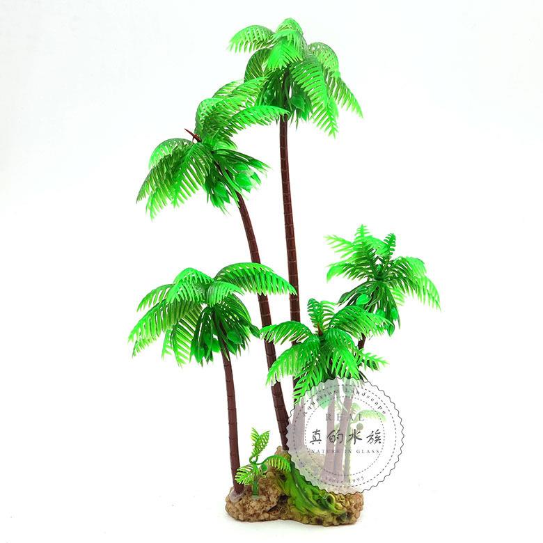 鱼缸水造景装饰仿真椰树仿生水草塑料水草鱼缸用品微景观造景椰树