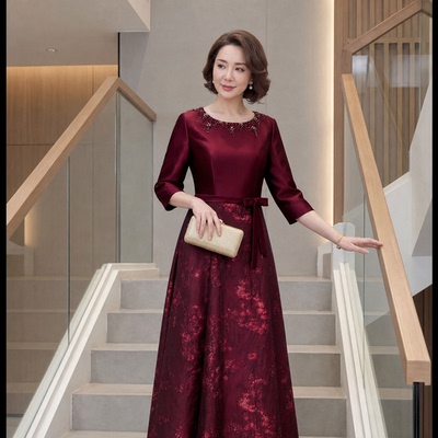 如翡婚宴显瘦无扣旗袍妈妈款