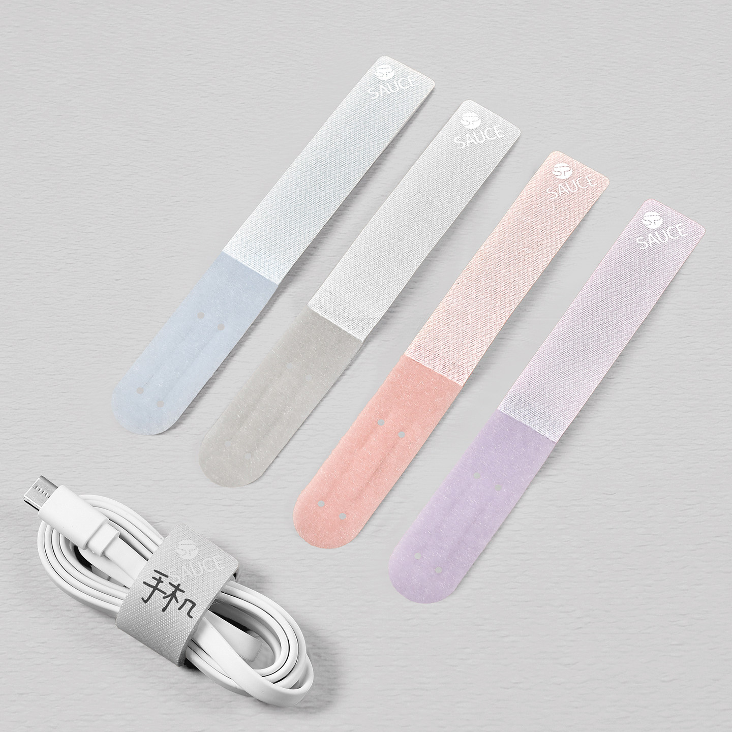 数据线收纳标签贴分类魔术贴捆绑扎带可标记电脑充电线标识理线器